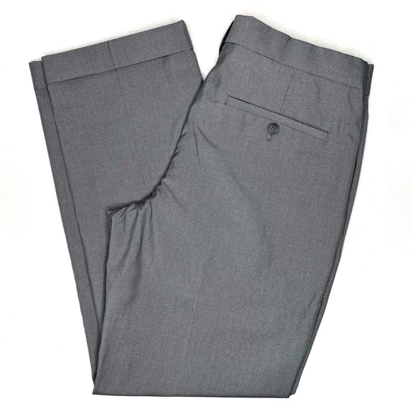 (🎄BOGO) Van Heusen Dress Pants Cuffed Hem Pleat Front Gray 30 29 Office EUC - Picture 2 of 8